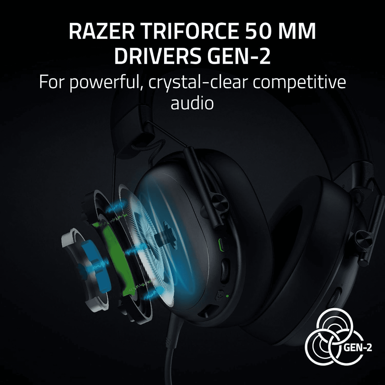Razer BlackShark V3 X HyperSpeed Wireless Esports Headset, 50mm Drivers - Cardioid Mic - 2.4 GHz, Bluetooth, USB - Works with Mac, PS5, Nintendo Switch, Smartphone | thumbnail 5