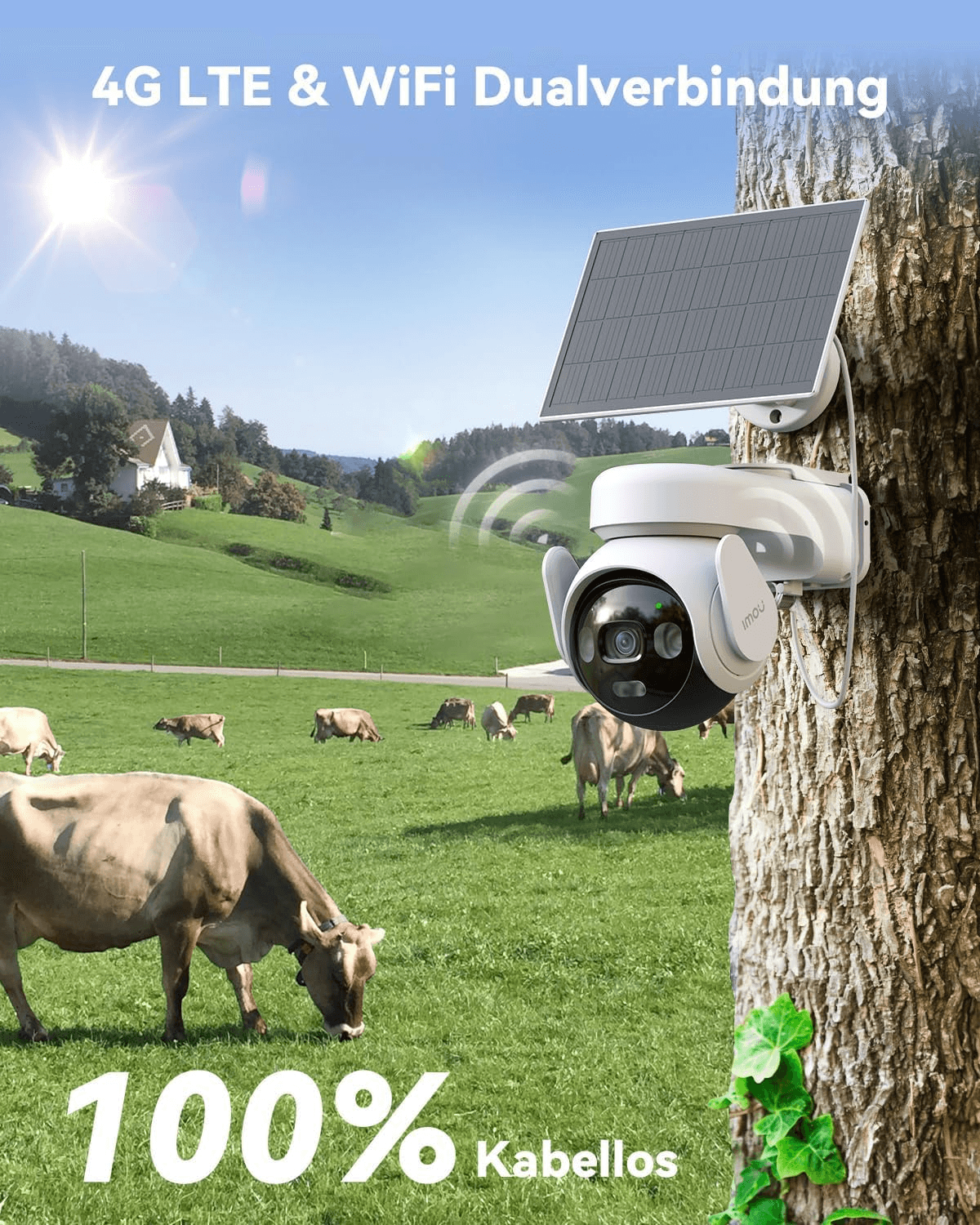 IMOU IMOU IPC-B7ED-5M0TEA-EU/FS  AOV PT 5MP Solar 4G + Wi-Fi Security Camera, 3K UHD, Always-On Video (AOV), 365-Day Recording,10000mAh Battery, AI Human Detection, Solar Panel - thumbnail 5