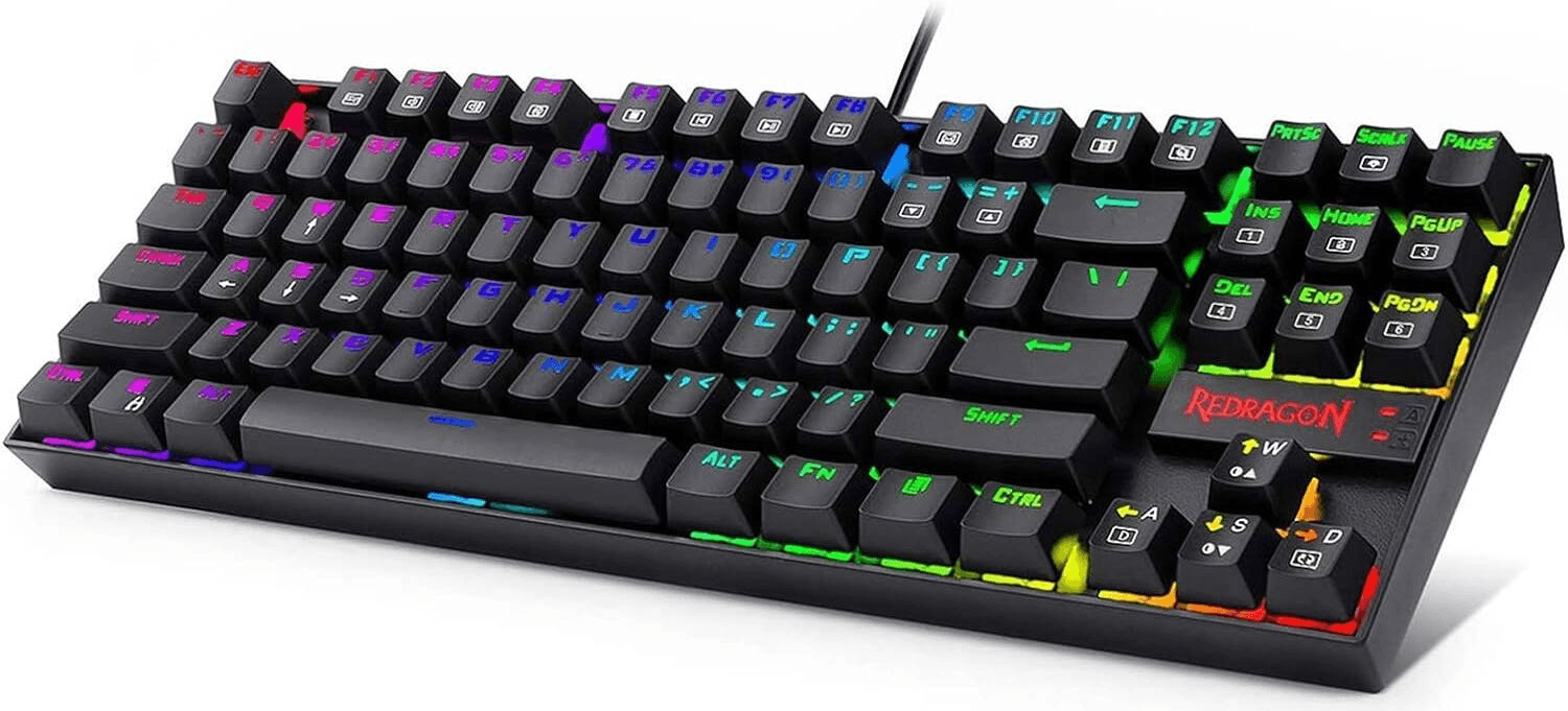 Redragon Redragon K552 Kumara RGB Mechanical Gaming Keyboard, Custom Red Switches, 87-Key TKL, Anti-Ghosting | K552RGB-1-RED - thumbnail 1