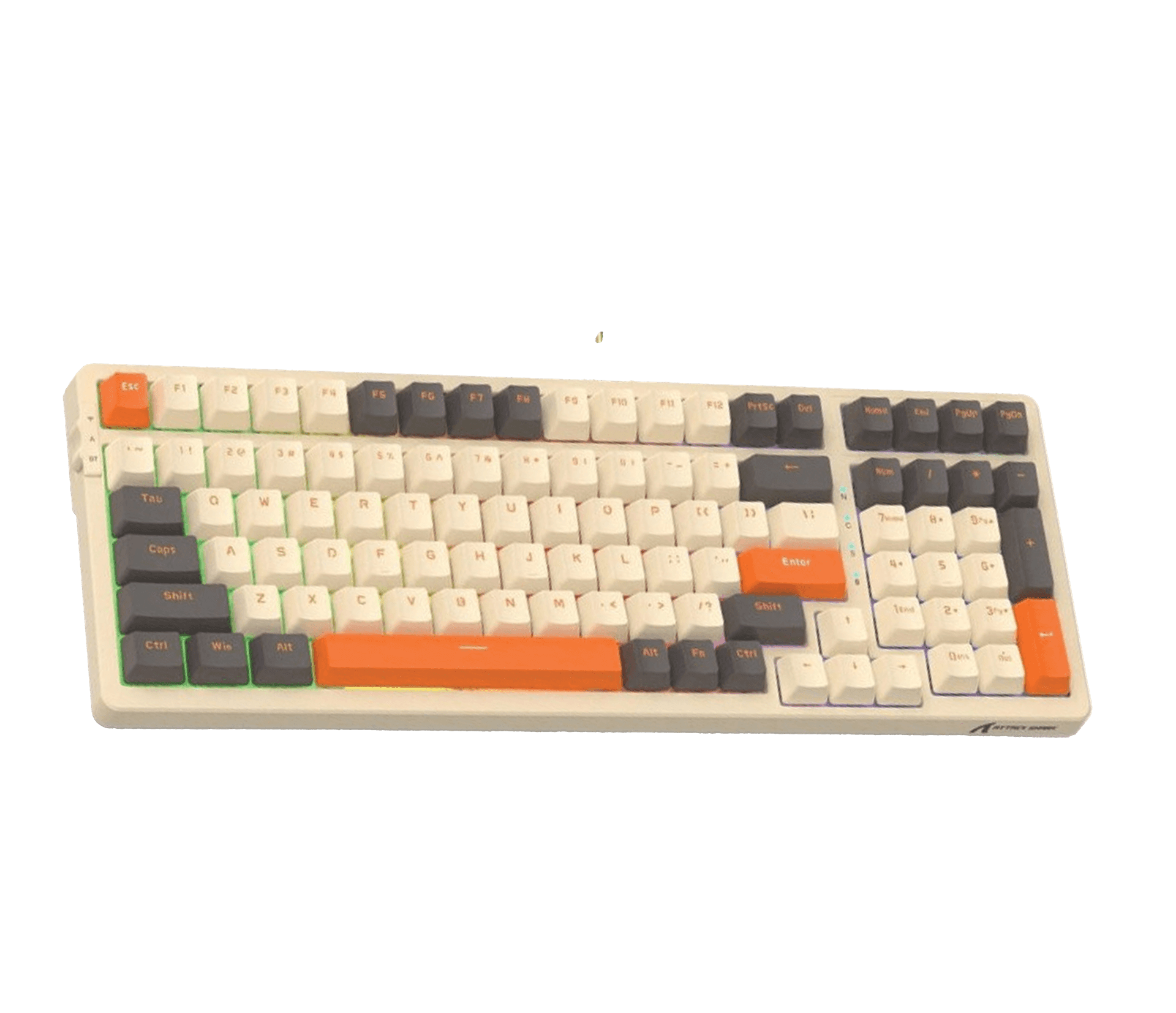 ATTACK SHARK ATTACK SHARK K98 Wireless Mechanical Gaming Keyboard, 100-Key Hot-Swap, Tri-Mode Connectivity, Coiled USB-C Cable, Diamante-Yellow-Gray Edition | K98 - thumbnail 1