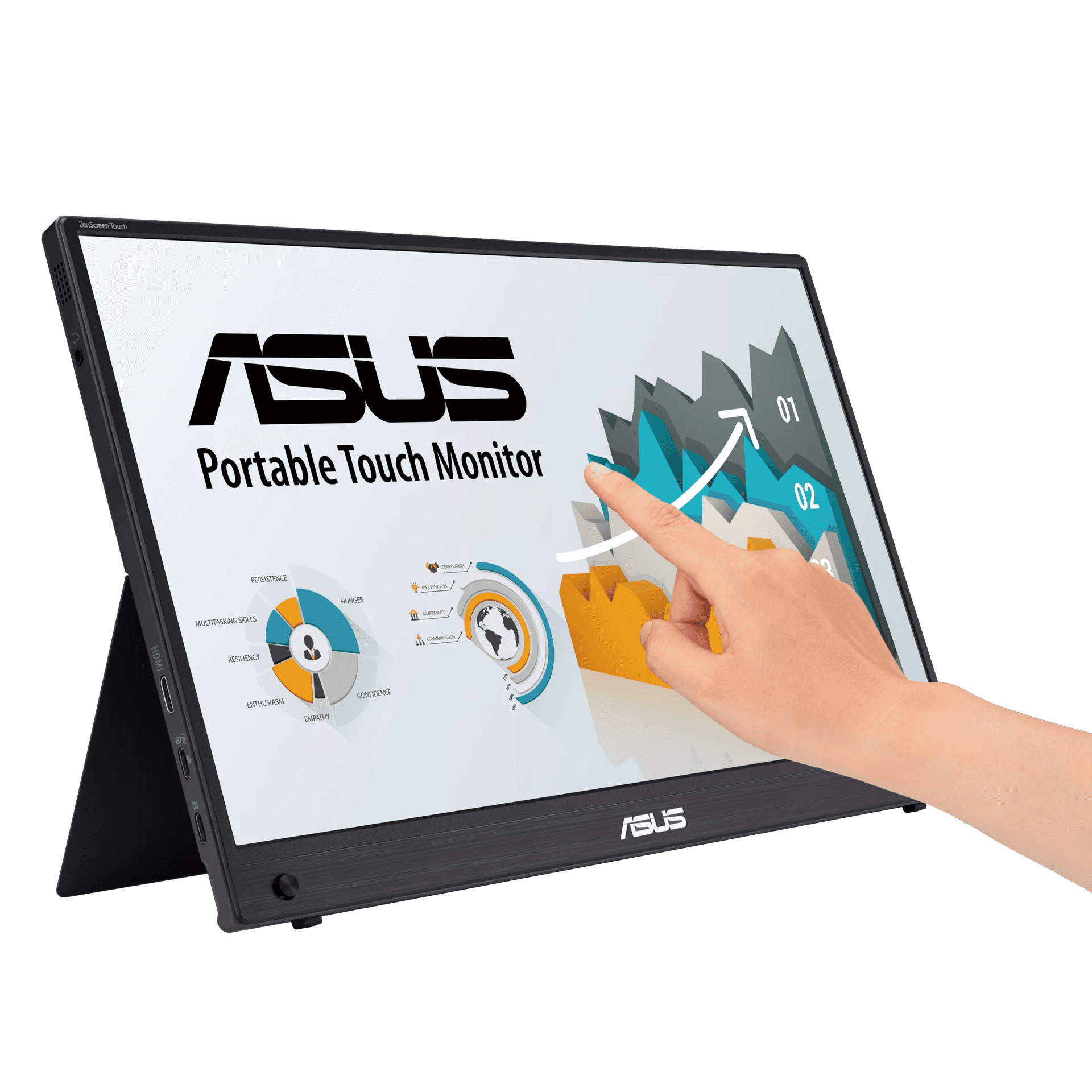Asus ASUS ZenScreen Touch MB16AMTR 15.6” Portable Monitor, FHD IPS, 10-Point Touch, 7800mAh Battery, Built-in Kickstand | 90LM04S0-B02170 - thumbnail 7