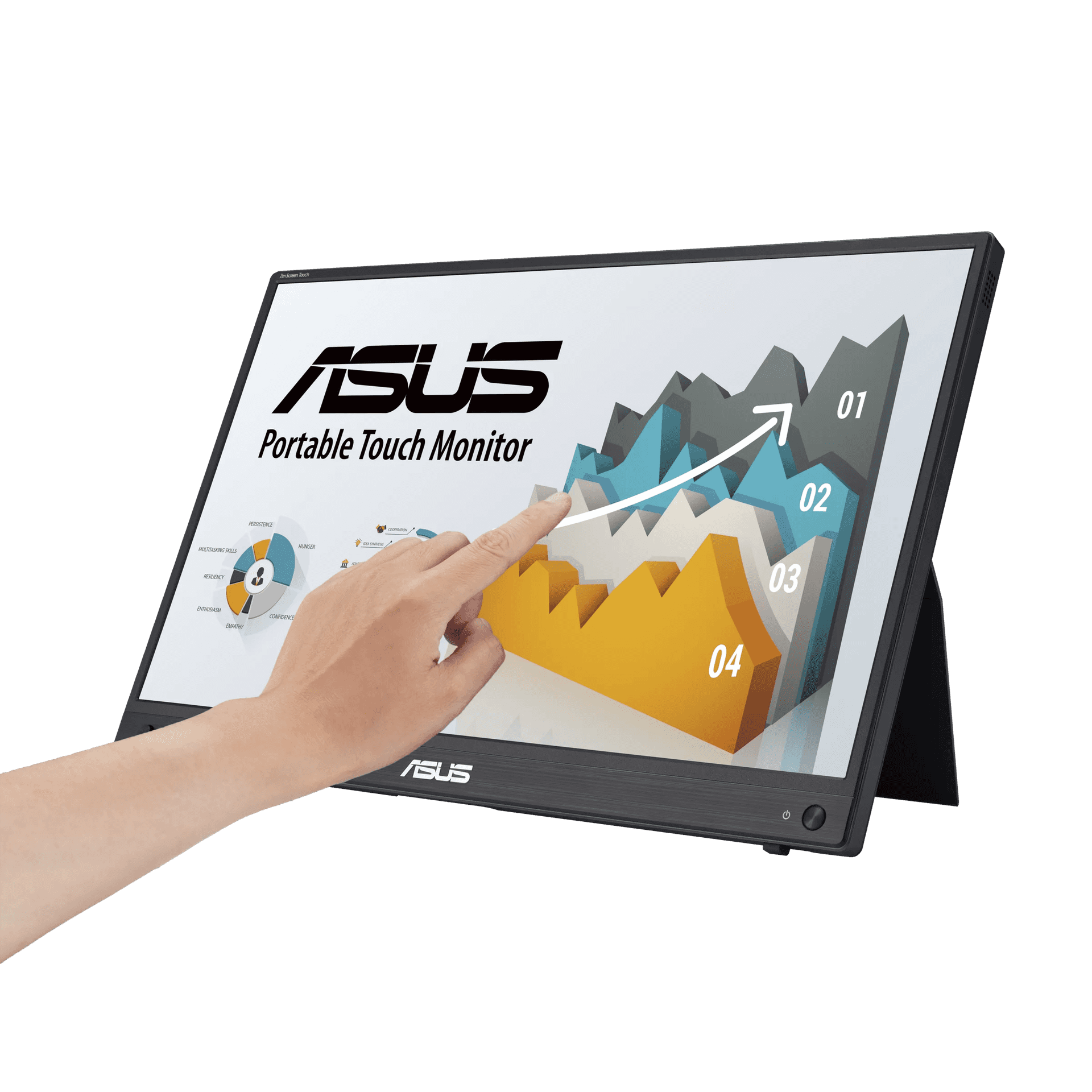 Asus ASUS ZenScreen Touch MB16AMTR 15.6” Portable Monitor, FHD IPS, 10-Point Touch, 7800mAh Battery, Built-in Kickstand | 90LM04S0-B02170 - thumbnail 6