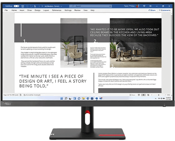 Lenovo Lenovo ThinkVision S27i-30 27 inch Monitor, 1920 x 1080 FHD IPS Panel, 4ms (Extreme Mode), 100 Hz, 99% sRGB, HDMI, VGA | 63DFKAT4WW - thumbnail 1