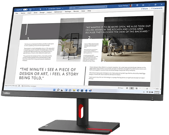 Lenovo ThinkVision S27i-30 27 inch Monitor, 1920 x 1080 FHD IPS Panel, 4ms (Extreme Mode), 100 Hz, 99% sRGB, HDMI, VGA | 63DFKAT4WW thumbnail 3