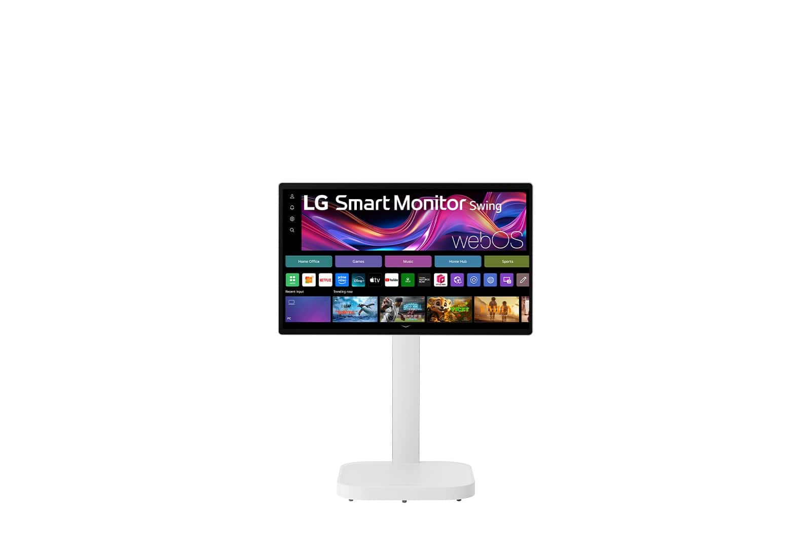 LG 32U889SA-W 31.5” 4K UHD (3840x2160) IPS Touch display Monitor Swing with touchscreen, Bluetooth, Wi-Fi, Tilt, Height, Swivel, and Portrait Mode adjustable stand with wheels thumbnail 4