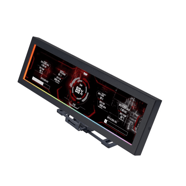 LIAN LI Lian Li 8.8″ Universal Screen (US88v1), 8.8 Inch IPS LCD, 1920×480, 60Hz, 500 nits, USB Plug & Play, no GPU output required,  Landscape/portrait orientation, multi-screen expansion | SM088X - thumbnail 1