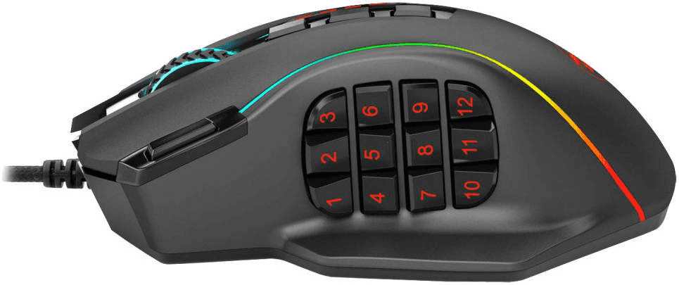 Redragon M901 Perdition MMO Gaming Mouse, 12400 DPI, 20 Programmable Buttons, RGB Backlit, Weight Tuning Set | M901-K-2 thumbnail 2