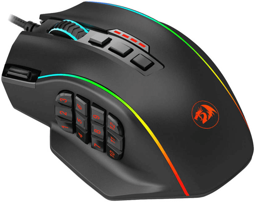 Redragon M901 Perdition MMO Gaming Mouse, 12400 DPI, 20 Programmable Buttons, RGB Backlit, Weight Tuning Set | M901-K-2 thumbnail 3