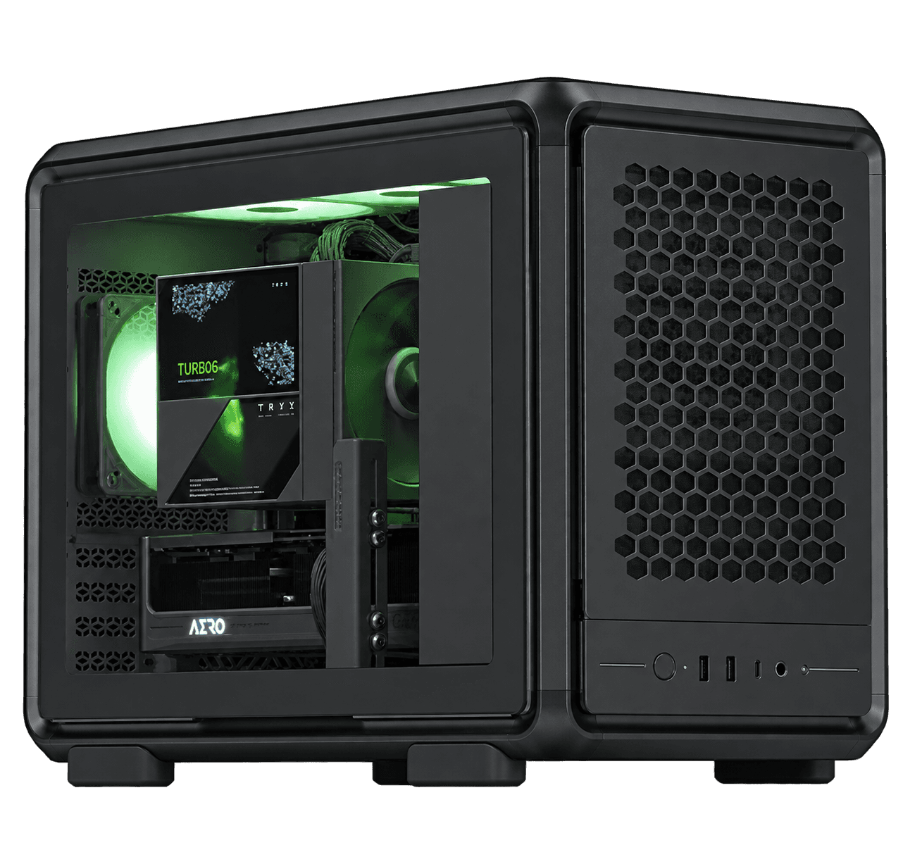 Nanotech Compact Gaming PC, AMD Ryzen 7 9800X3D, RTX 5080 Gaming OC 16GB GDDR7, 32GB DDR5 6000,2TB NVMe (7100MB/s), TRYX Turris T620N 5" Display, Cooler Master MasterFrame 400 - thumbnail 1