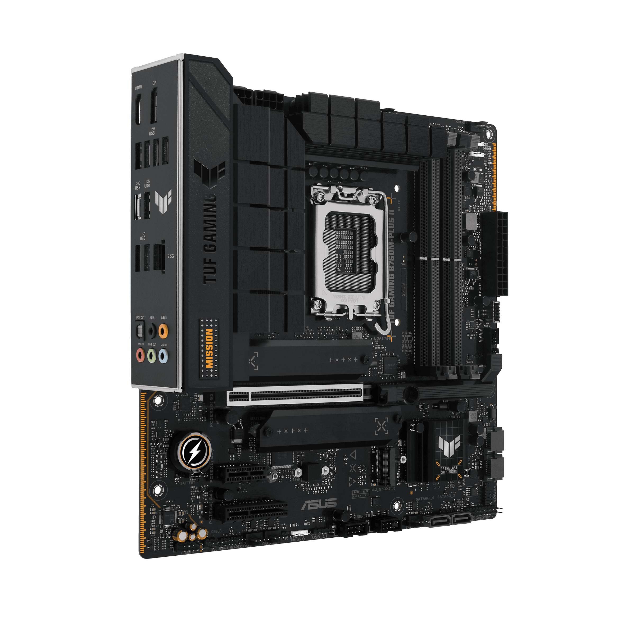 ASUS TUF GAMING B760M-PLUS II Intel micro-ATX Motherboard, LGA1700, 4x DIMM slots, Max. 192GB, DDR5, 3x M.2 slots and 4 x SATA 6Gb/s ports, PCIe 5.0 | 90MB1HD0-M0EAY0 thumbnail 2