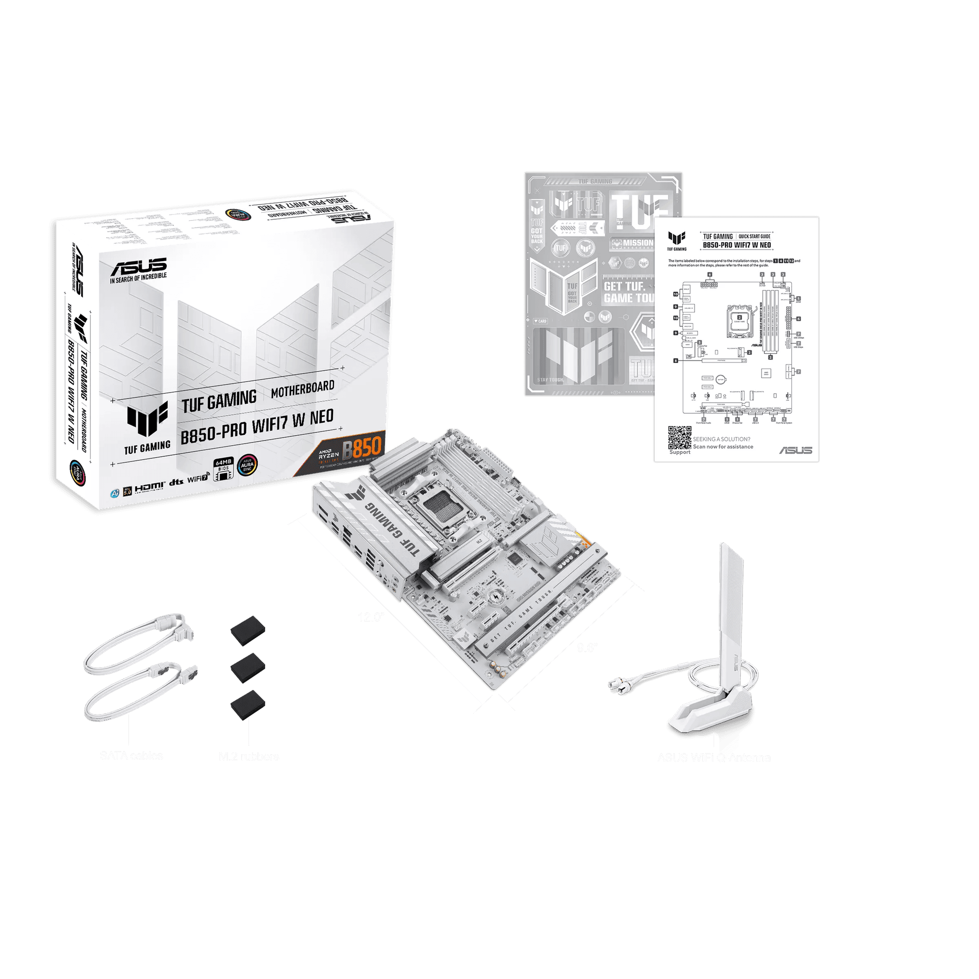 Asus ASUS TUF GAMING B850-PRO WIFI7 W NEO AMD White AM5 Motherboard, DDR5 8400+ (OC), Ryzen 9000 Ready, WiFi 7, PCIe 5.0, AI Solution, 2.5Gb Ethernet | 90MB1NW0-M0EAY0 - thumbnail 7