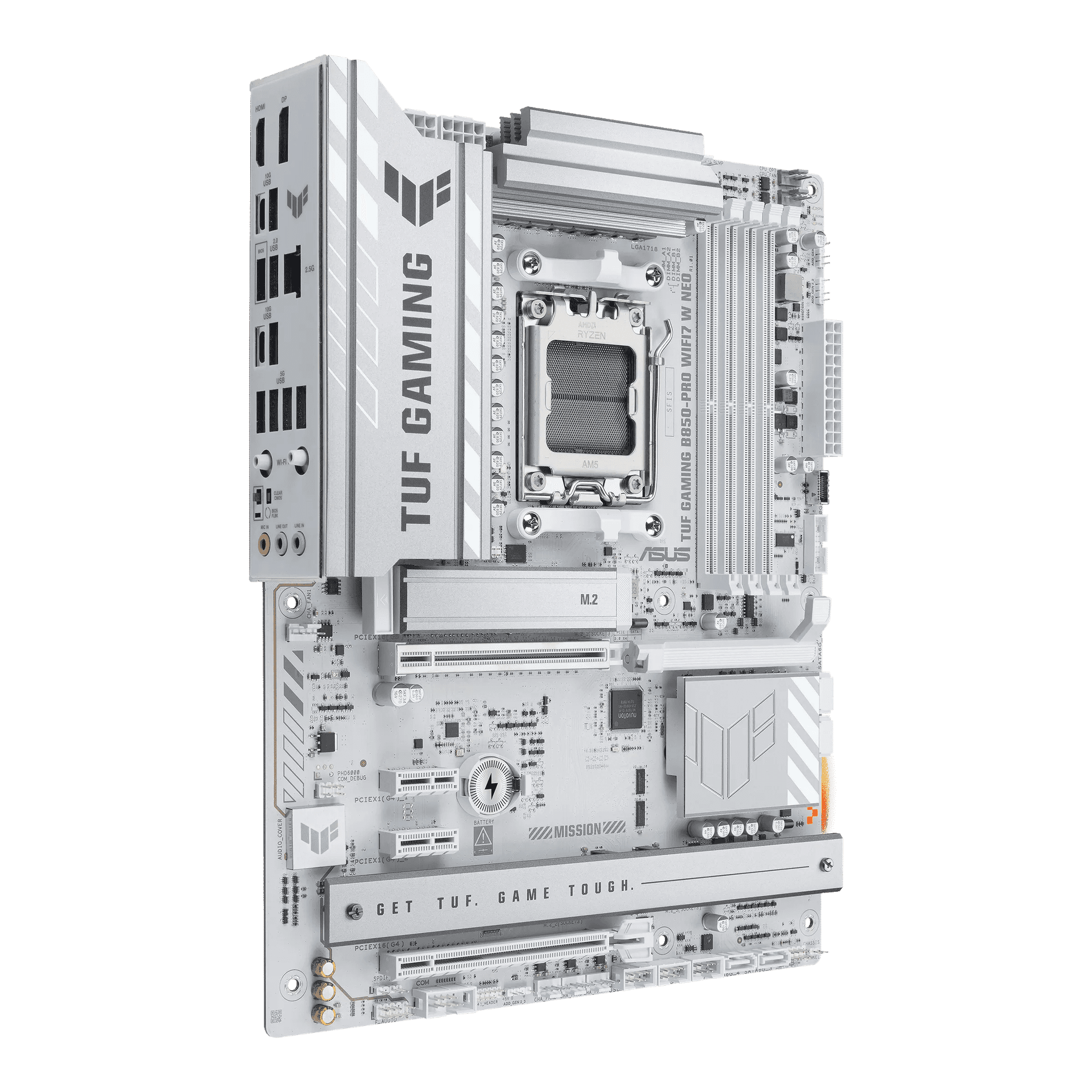 Asus ASUS TUF GAMING B850-PRO WIFI7 W NEO AMD White AM5 Motherboard, DDR5 8400+ (OC), Ryzen 9000 Ready, WiFi 7, PCIe 5.0, AI Solution, 2.5Gb Ethernet | 90MB1NW0-M0EAY0 - thumbnail 3