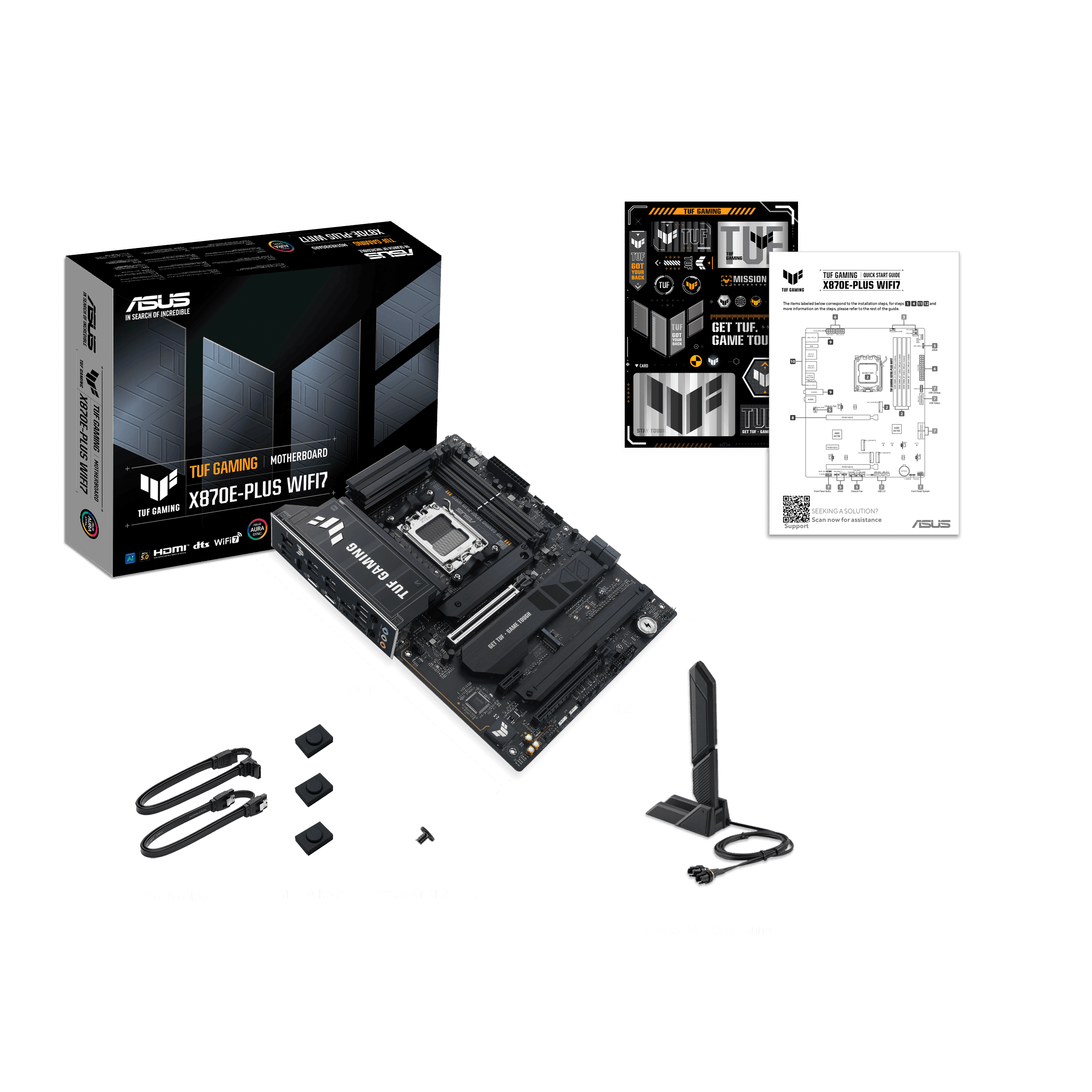 ASUS TUF GAMING AMD X870E AM5 ATX Motherboard, Advanced AI PC ready, DDR5, PCIe 5.0, 4x M.2 slots 2x PCIe 5.0, Wi-Fi 7, BIOS FlashBack&trade, ARGB Gen 2 headers, Aura Sync, Q-Antenna, Q-Dashboard, AI Cooling II, AI Networking II and AI Overclocking |  90MB1M70-M0EAY0 thumbnail 8