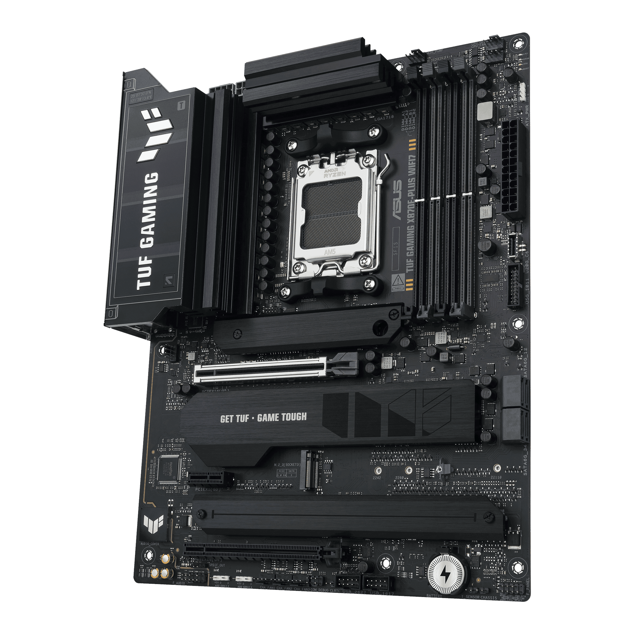 ASUS TUF GAMING AMD X870E AM5 ATX Motherboard, Advanced AI PC ready, DDR5, PCIe 5.0, 4x M.2 slots 2x PCIe 5.0, Wi-Fi 7, BIOS FlashBack&trade, ARGB Gen 2 headers, Aura Sync, Q-Antenna, Q-Dashboard, AI Cooling II, AI Networking II and AI Overclocking |  90MB1M70-M0EAY0 thumbnail 7