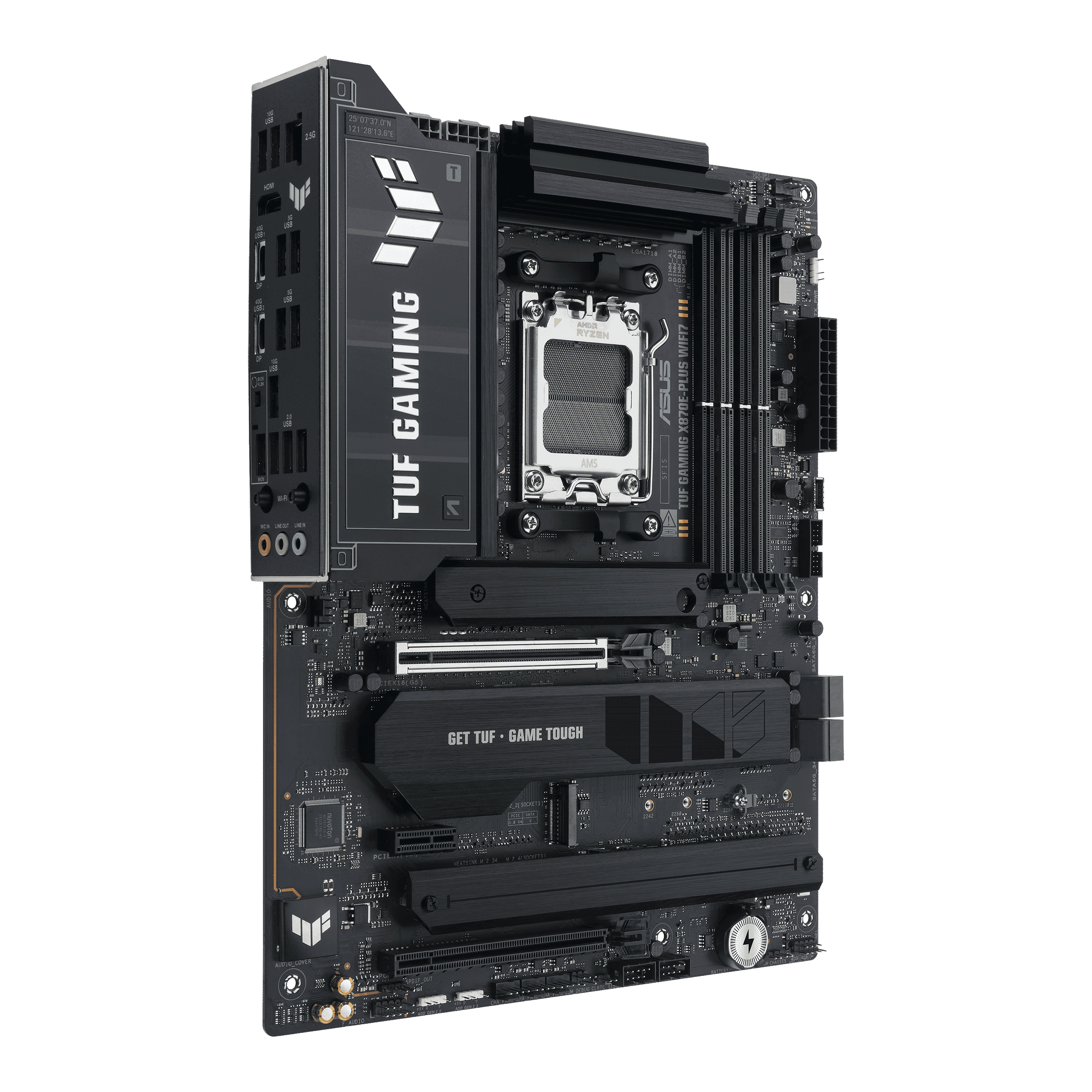 ASUS TUF GAMING AMD X870E AM5 ATX Motherboard, Advanced AI PC ready, DDR5, PCIe 5.0, 4x M.2 slots 2x PCIe 5.0, Wi-Fi 7, BIOS FlashBack&trade, ARGB Gen 2 headers, Aura Sync, Q-Antenna, Q-Dashboard, AI Cooling II, AI Networking II and AI Overclocking |  90MB1M70-M0EAY0 thumbnail 3