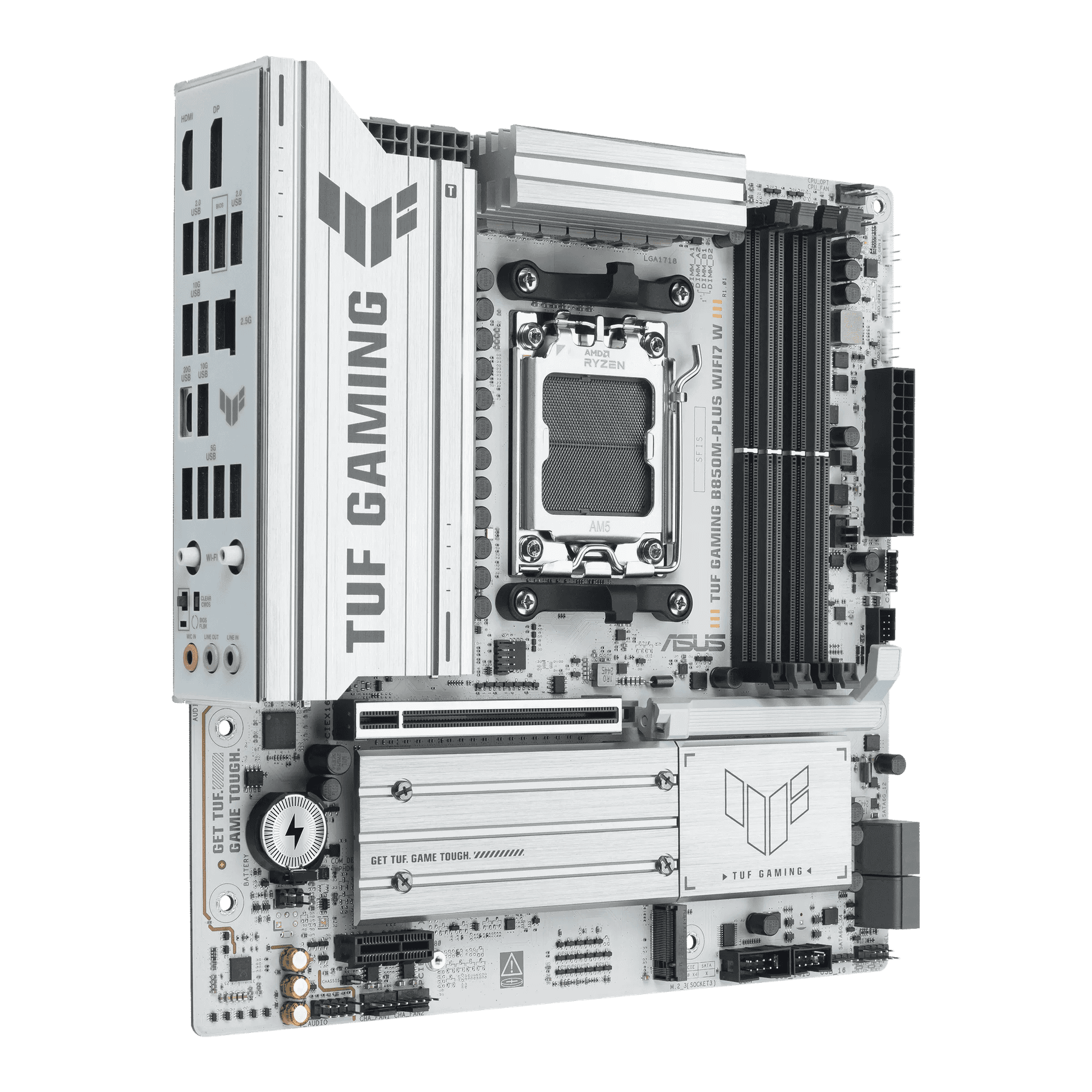 Asus ASUS TUF GAMING B850M-PLUS WIFI7 W Micro-ATX AMD AM5 Motherboard, 4x DIMM slots, max. 256GB DDR5, PCIe 5.0, Wi-Fi 7, 2.5Gb LAN | 90MB1MD0-M0EAY0 - thumbnail 3