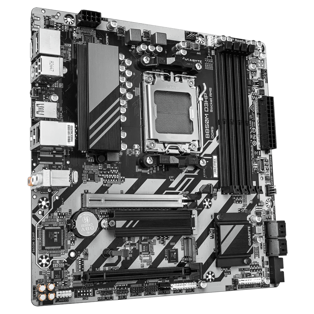 Gigabyte Gigabyte B850M D3HP Micro ATX (mATX) Motherboard, AMD AM5, DDR5-8200+, PCIe 5.0, X3D Turbo Mode, Dual M.2 | 9MB85MHP-00-G10 - thumbnail 2