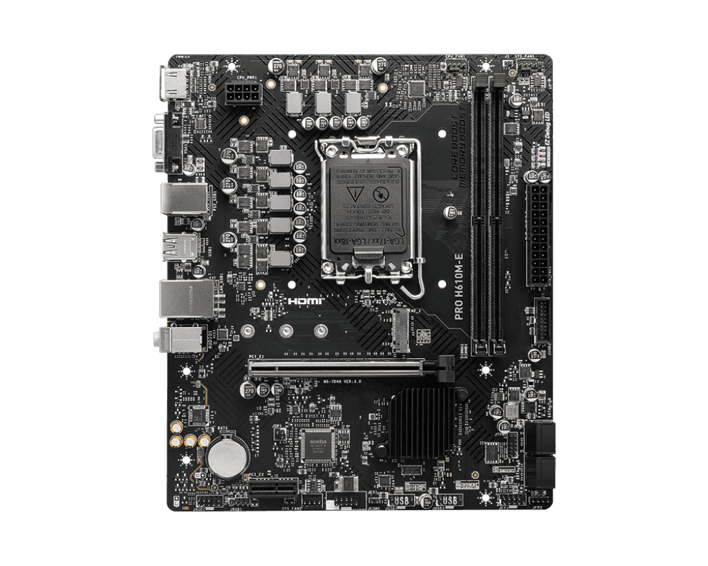 MSI MSI PRO H610M-E DDR5 Micro-ATX Motherboard, LGA 1700 Socket, Intel 12th, 13th & 14th Gen Support, PCIe 4.0 | 911-7D48-075 - thumbnail 2