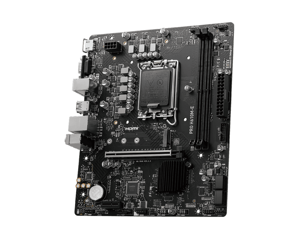 MSI MSI PRO H610M-E DDR5 Micro-ATX Motherboard, LGA 1700 Socket, Intel 12th, 13th & 14th Gen Support, PCIe 4.0 | 911-7D48-075 - thumbnail 3