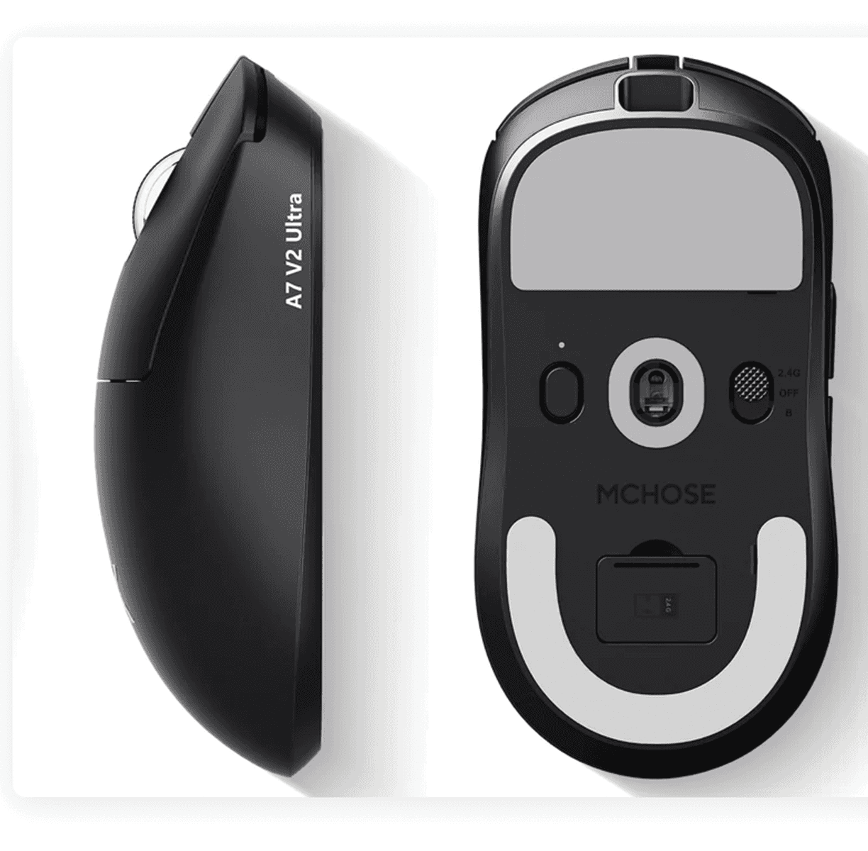 MCHOSE MCHOSE A7 V2 Ultra Wireless Gaming Mouse, PAW3950TI Sensor, 8K Polling, & 59g Lightweight Design, Black | MC-A7V2-5 - thumbnail 2