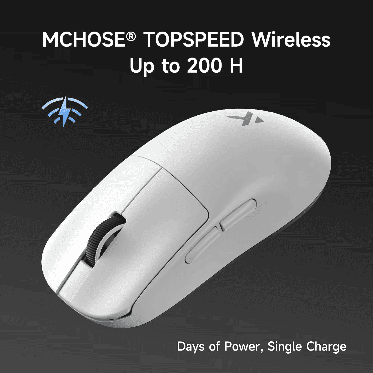 MCHOSE MCHOSE L7 Pro+ Ultra-Lightweight Wireless Gaming Mouse, 8K Polling Rate, 26K DPI PAW3395 Sensor, & Magnetic Charging Dock, White | MC-L7-12 - thumbnail 3