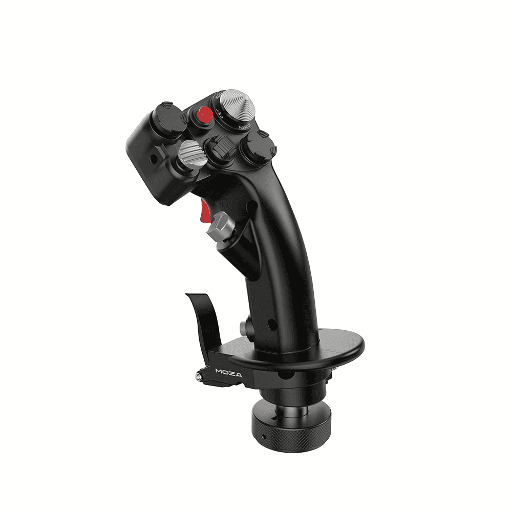 MOZA MOZA AS002 MH16 Flightstick Grip, Aviation-Grade Aluminum, 27 Input Signals, 8-Way ALPS Thumbstick, Modular Pogo Pin Design - thumbnail 1