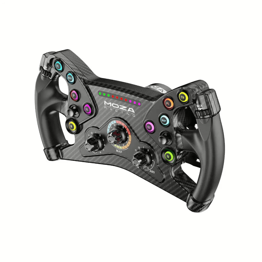 MOZA MOZA RS047 KS GT Steering Wheel, 300mm Butterfly Design, Dual-Clutch Hall Sensor Paddles, Carbon Fiber Composite, RGB Buttons - thumbnail 1