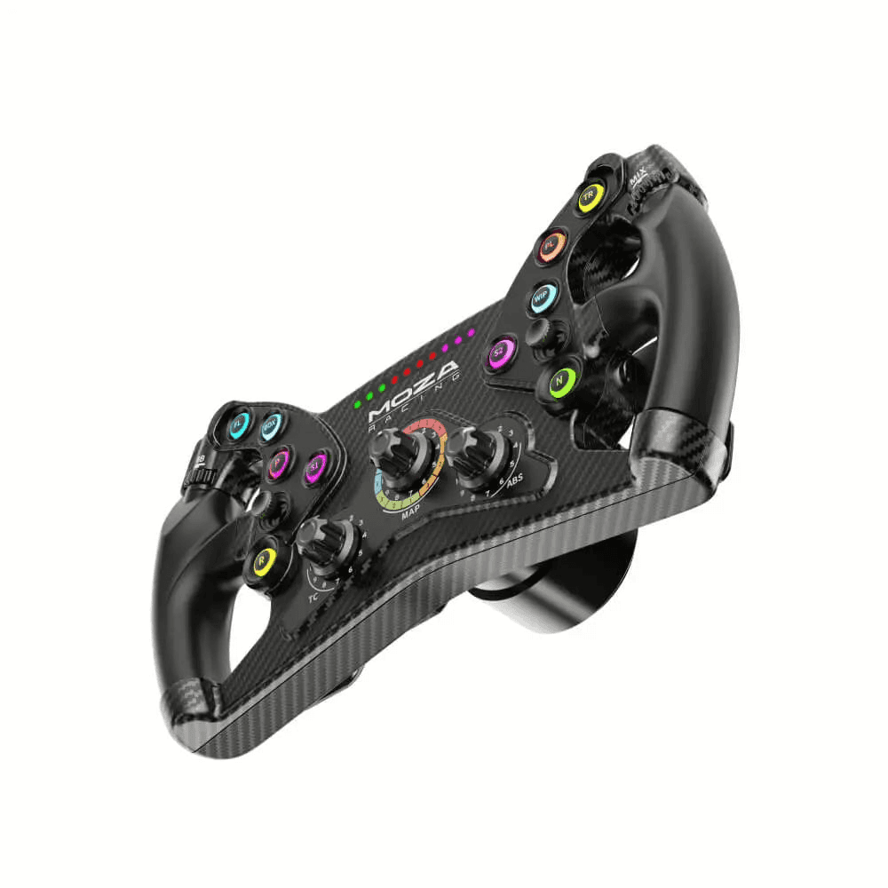 MOZA MOZA RS047 KS GT Steering Wheel, 300mm Butterfly Design, Dual-Clutch Hall Sensor Paddles, Carbon Fiber Composite, RGB Buttons - thumbnail 4