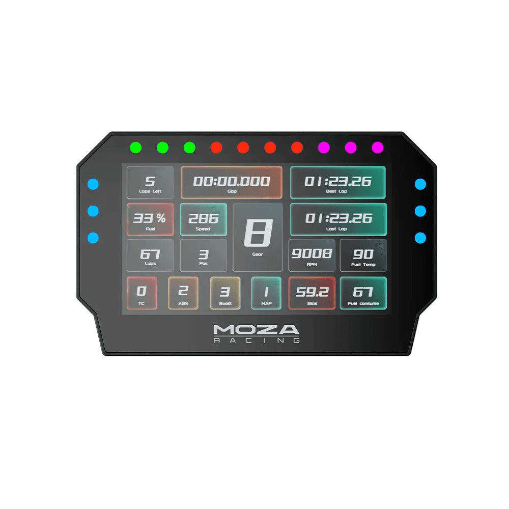 MOZA MOZA RS072 CM2 HD Racing Dash, 5-Inch 720P Touchscreen, 10 RGB Shift Indicators, Aluminum Alloy Case - thumbnail 1