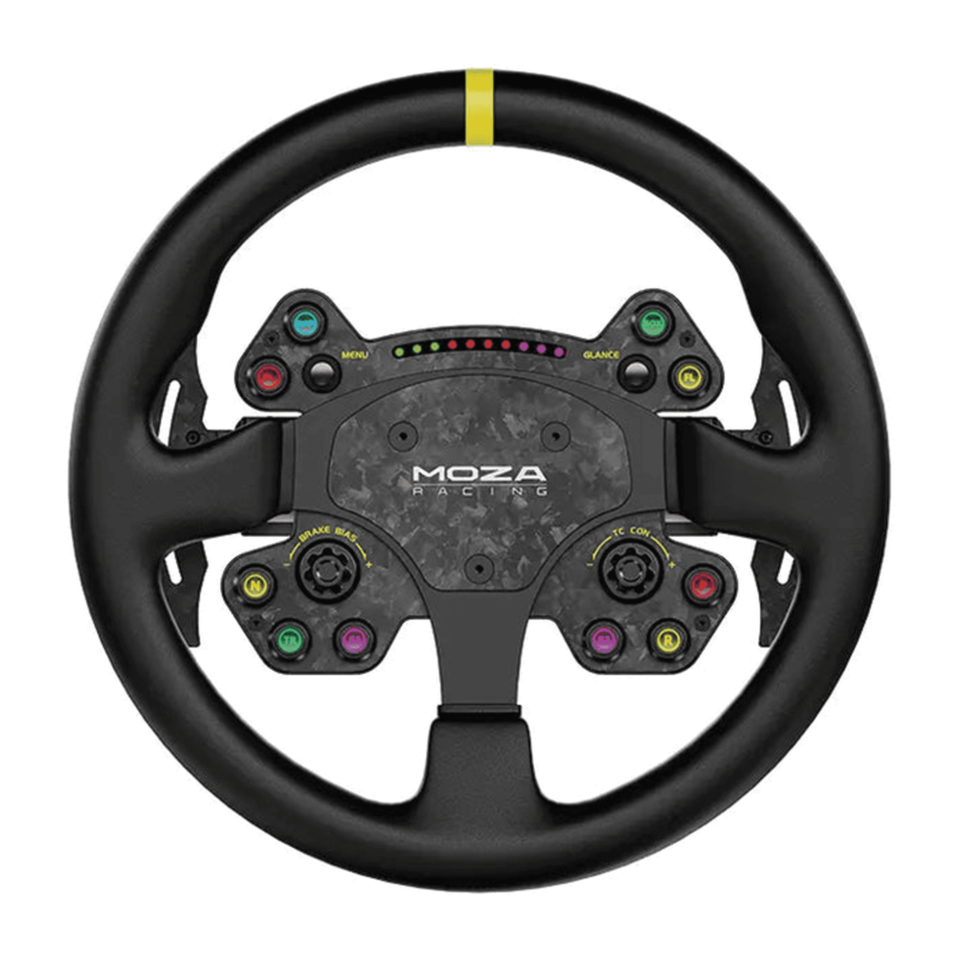 MOZA MOZA RS047 KS GT Steering Wheel, 300mm Butterfly Design, Dual-Clutch Hall Sensor Paddles, Carbon Fiber Composite, RGB Buttons - Type: RS V2