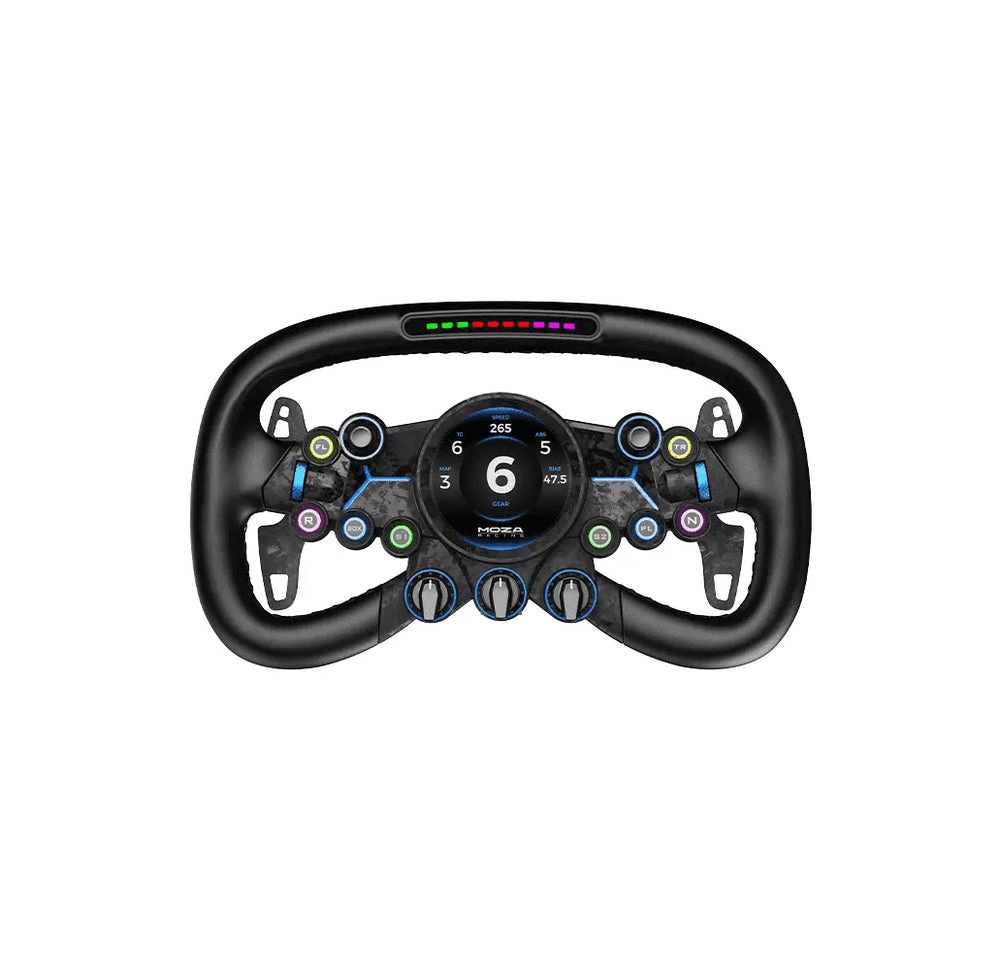 MOZA RS064 Vision GS Wheel, 310mm GT Steering Wheel, 2.85" HD Circular Touch Screen, Carbon Fiber & Aluminum, Dual-Clutch thumbnail 2