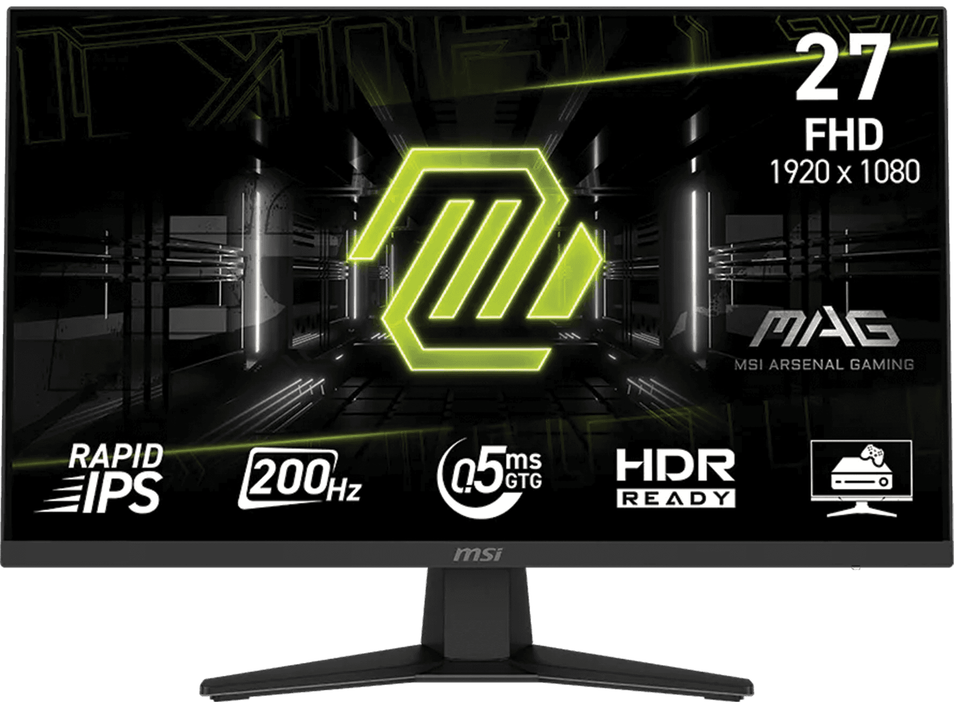 MSI MSI MAG 274F 27" Gaming Monitor, 200Hz (OC 200Hz), 0.5ms GtG, Rapid IPS, FHD, HDMI & DP, G-Sync Compatible | 3CE4,9S6-3CE41H-045 - thumbnail 1