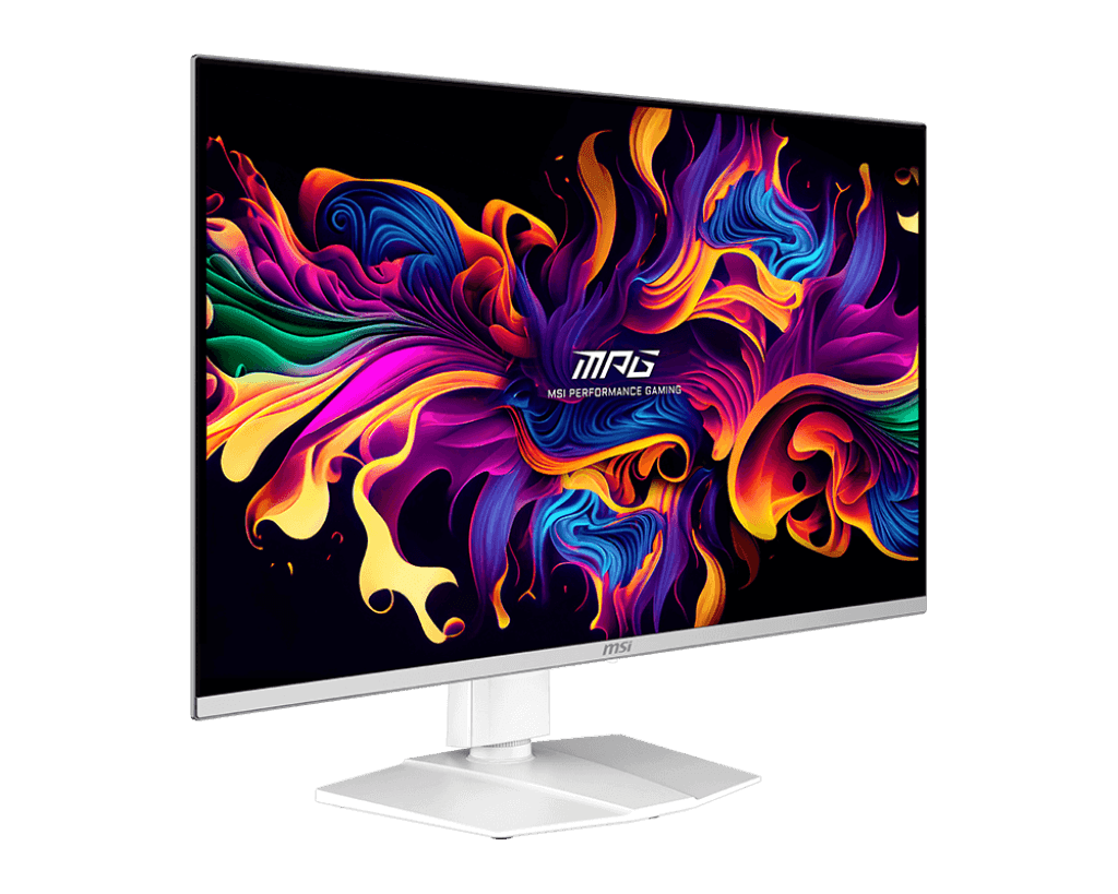 MSI MPG 321URXW QD-OLED 32 Inch White Gaming Monitor 4K UHD (3,840 x 2,160), 240Hz, 0.03ms (GTG), Anti-Flicker, Adaptive-Sync, AI Vision, DisplayHDR True Black 400, Gaming Intelligence, KVM Switch, Mystic Light, USB Hub, (90W)  Power Delivery, 3-Year Burn-In Warranty  | 9S6-3DD29A-038 thumbnail 3