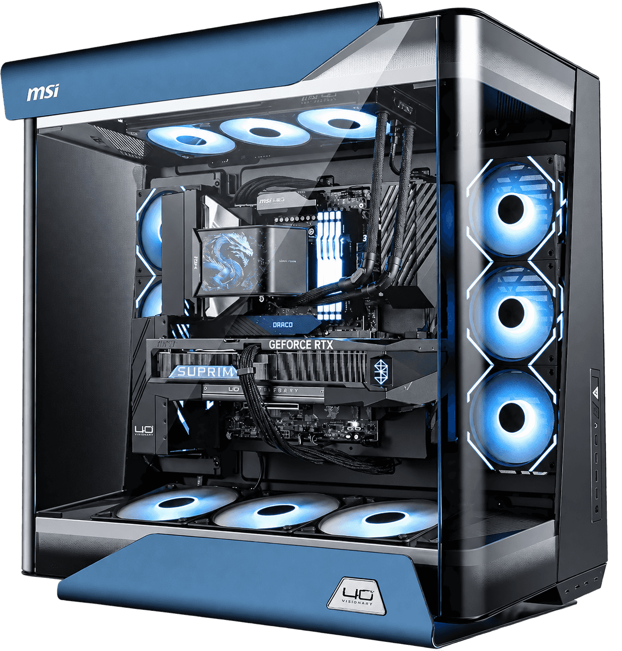 MSI MSI Draco Epic Edition 40th Anniversary PC, AMD Ryzen 9 9950X3D2, MSI RTX 5080 16GB SUPRIM Draco, 64GB, 2TB Gen5 SSD, 1600W Titanium - thumbnail 1