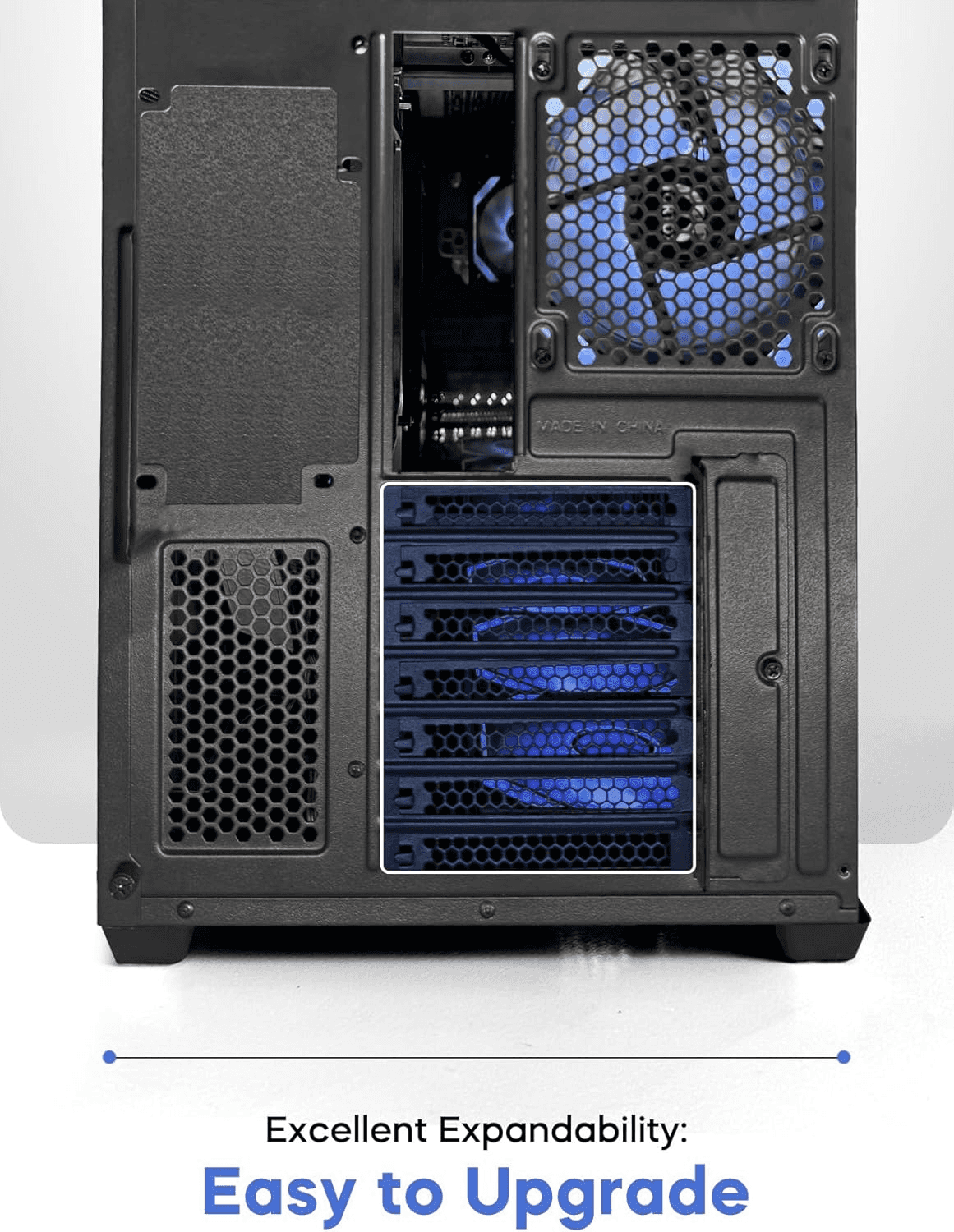 Tortox Curvo Gaming PC Black Case ATX/M-ATX/ITX Gaming PC Case with 7x 120mm ARGB PWM Case Fans, 360MM Radiator Support, Type-C USB Port - thumbnail 7