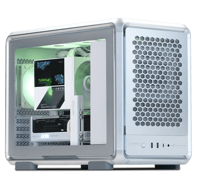 Nanotech Custom All-White AI Gaming PC & Workstation, Intel Core Ultra 9 285K, Gigabyte RTX 5080 AERO OC 16GB, 32GB DDR5 6400, 2TB Gen5 SSD, TRYX LCD Air Cooler - thumbnail 1