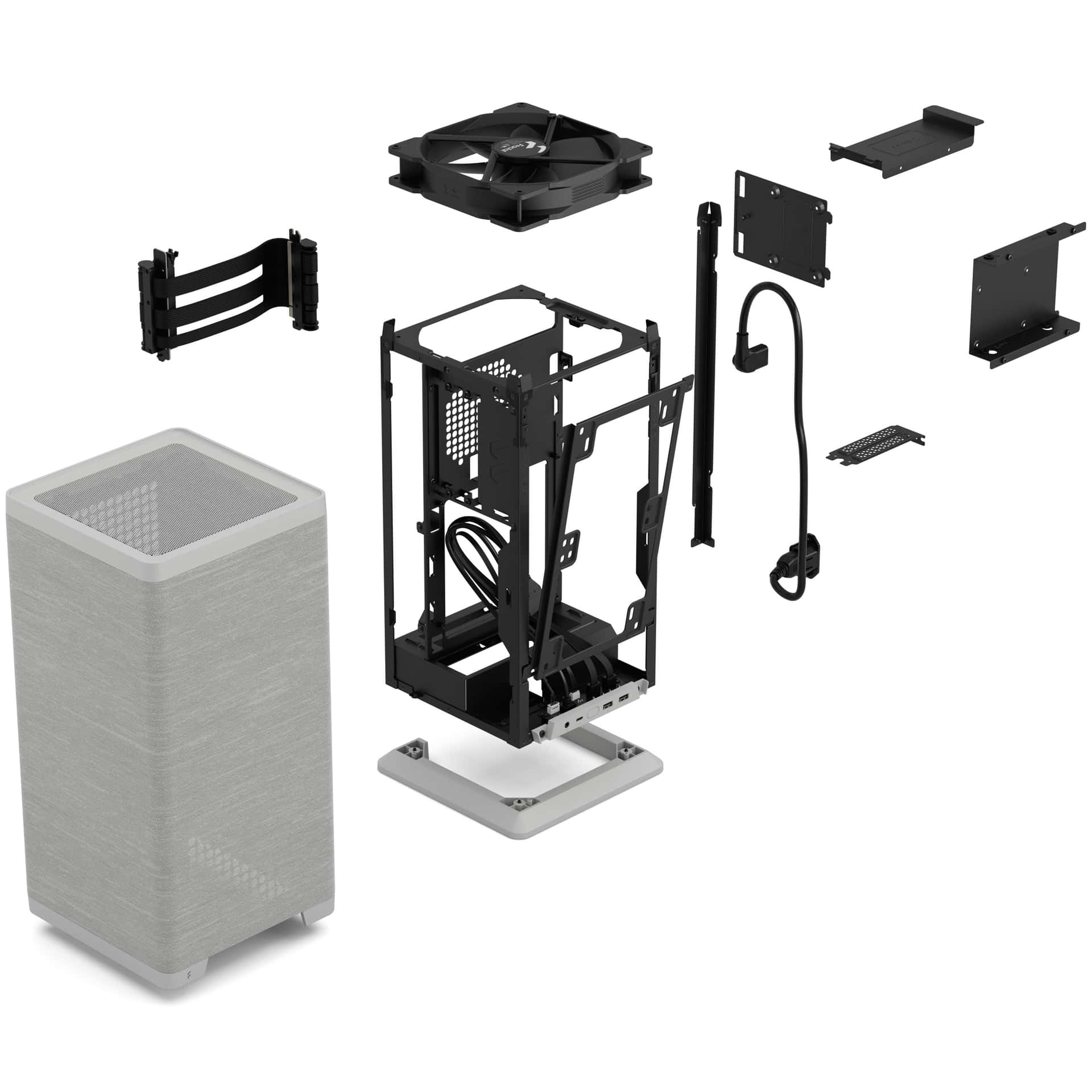 Fractal Design Fractal Design Mood Light Gray Mini-ITX Small Form Factor PC Case, Motherboard Supports Upto mITX, GPUs Supports up to 325 mm, Rear magnetic filter mesh, with PCIe 4.0 Riser  | FD-C-MOD1N-01 - thumbnail 11