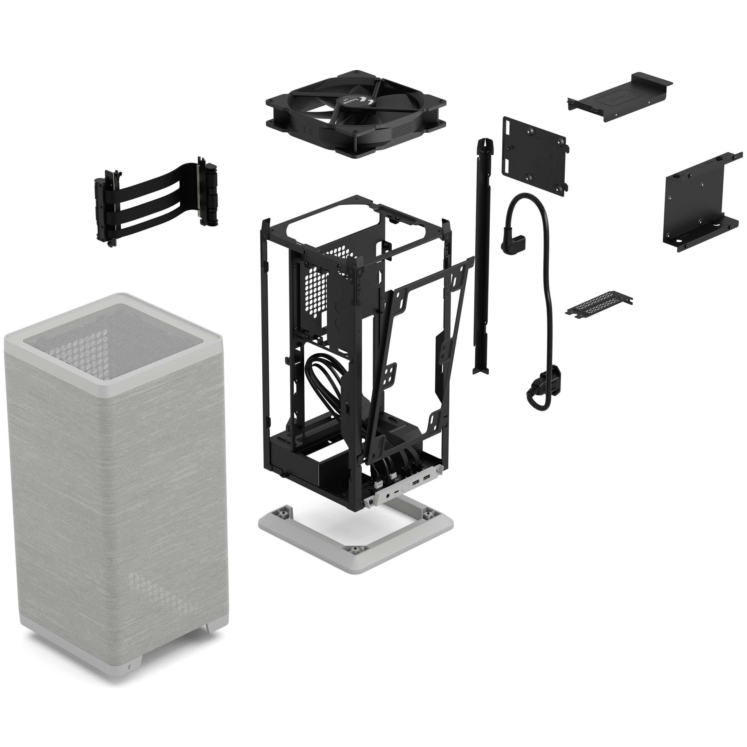 Fractal Design Mood Light Gray Mini-ITX Small Form Factor PC Case, Motherboard Supports Upto mITX, GPUs Supports up to 325 mm, Rear magnetic filter mesh, with PCIe 4.0 Riser  | FD-C-MOD1N-01 thumbnail 11