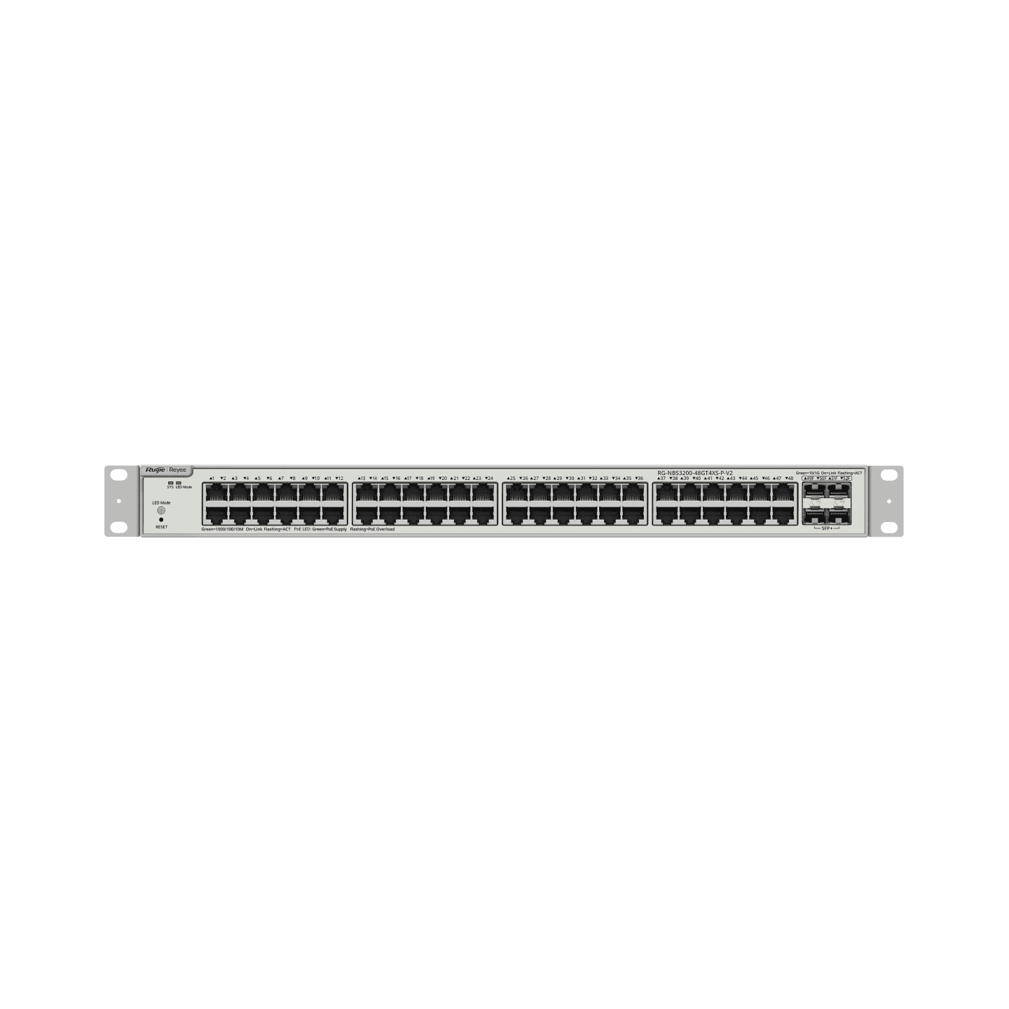 Ruijie RG-NBS3200-48GT4XS-P-V2, 48-Port Gigabit Layer 2+ Cloud Managed PoE Switch, 4 x 10G Uplinks - thumbnail 3