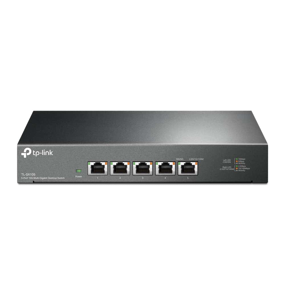 tp-link TL-SX105 5-Port 10G Desktop Switch, 5x 10-Gigabit ports, Plug and Play thumbnail 1