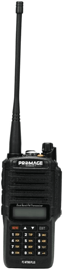 Promage Connect PC-WT900 PLUS Two Way Radio, Earpiece, Dual Band, Auto-Back Light, Time-out Timer, Voice Prompt, AUTO Keypad Lock, Emergency Alarm, Flashlight, Black | PC-WT900 PLUS thumbnail 3