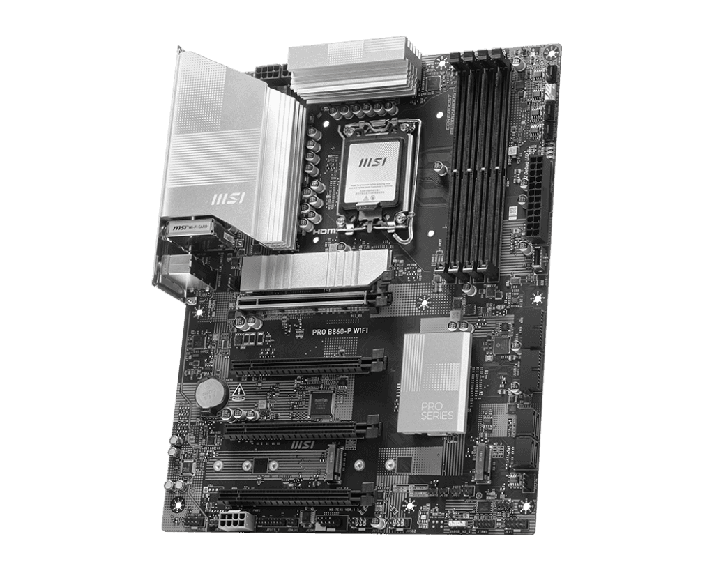 MSI MSI PRO B860-P WIFI LGA 1851 ATX Motherboard, 4x DDR5  DDR5 8800+ MT/s (OC), Thunderbolt 4 port, 5G LAN with Intel Wi-Fi 7 |  911-7E41-001 - thumbnail 4