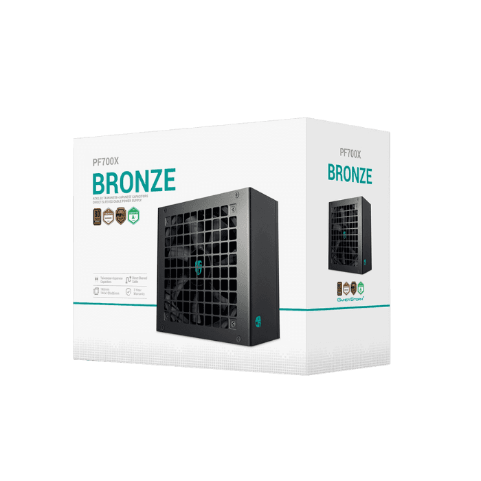 DEEPCOOL DeepCool GAMER STORM PF700X 700W ATX2.52 80 PLUS CYBENETICS Bronze Power Supply (PSU), Taiwanese + Japanese Electrolytic Capacitors, Black | R-PF700X-HD0B-JGUK - thumbnail 5