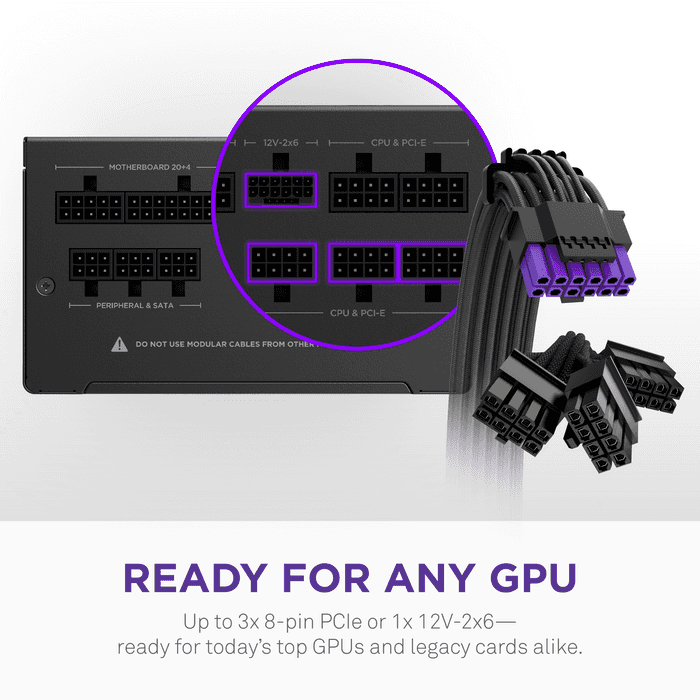 NZXT NZXT C850 Gold Core Power Supply (PSU), 850W 80 PLUS Gold, ATX 3.1 & PCIe 5.1 Ready, Fully Modular, Black | PA-8G3BB-UK - thumbnail 6