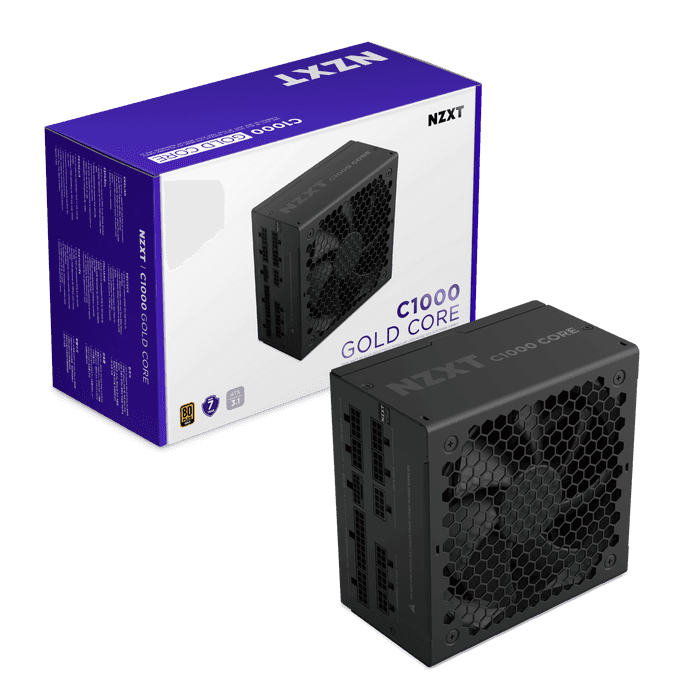 NZXT NZXT C1000 Gold Core Power Supply (PSU), 1000W 80 PLUS Gold, ATX 3.1 & PCIe 5.1 Ready, Fully Modular, Black | PA-0G3BB-UK - thumbnail 1
