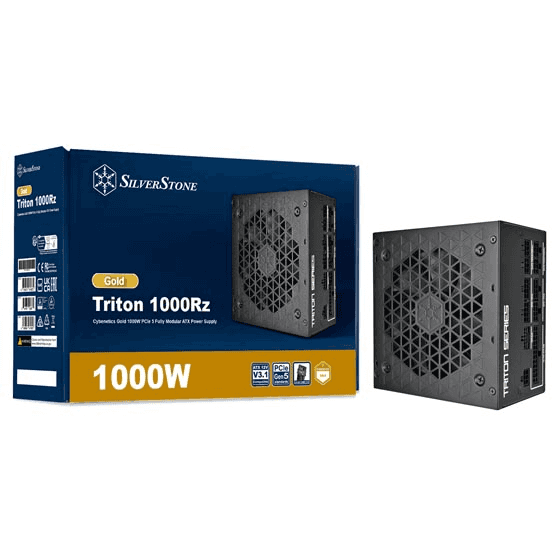 Silverstone SilverStone Triton 1000Rz 1000W Cybenetics Gold Fully Modular Power Supply (PSU), ATX 3.1 & PCIe 5.1 Ready, 12V-2x6 Connector, Full Japanese Capacitors | SST-TR1000R-GM - thumbnail 1