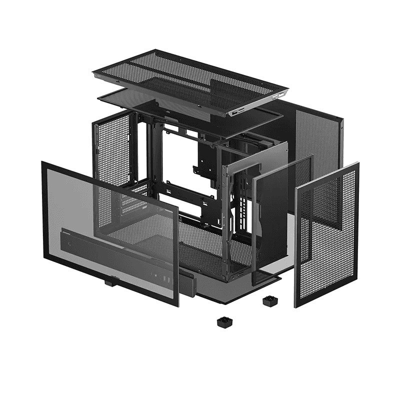 Deepcool CH260 Mini ITX Case, Tempered Glass, Motherboard Support Upto Micro-ATX (Rear Connector), 360mm Radiator Supports, Full Mesh Panel, ATX PS2 Support, Black | R-CH260-BKNGM0-G-1 thumbnail 3