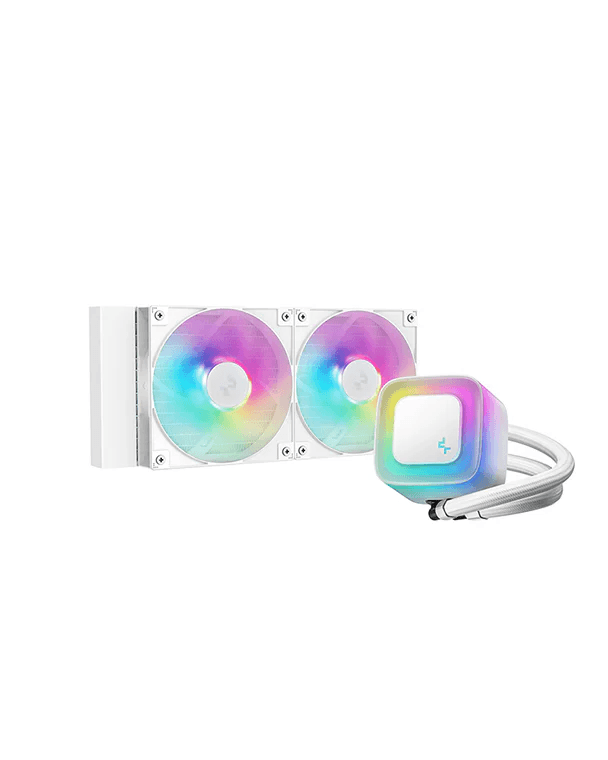 DEEPCOOL DeepCool LE240 V2 AIO ARGB Liquid CPU Cooler, 240mm Radiator, up to 3400 RPM, Hydro Bearing Type, Anti-Leak Technology, Black | R-LE240-BKAMMC-G-2 - Color: WHITE