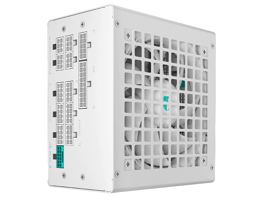 DEEPCOOL DeepCool Gamerstorm PQ1000G 1000W ATX 3.1 Fully Modular PSU (White), PCIe 5.1 12V-2x6, 80 PLUS Gold, FDB (Fluid Dynamic Bearing) | R-PQA00G-FD1W-JGUK-V1 - thumbnail 3