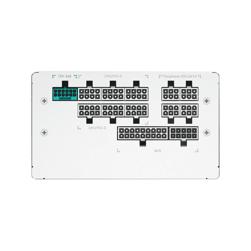 DEEPCOOL DeepCool Gamerstorm PQ1000G 1000W ATX 3.1 Fully Modular PSU (White), PCIe 5.1 12V-2x6, 80 PLUS Gold, FDB (Fluid Dynamic Bearing) | R-PQA00G-FD1W-JGUK-V1 - thumbnail 4